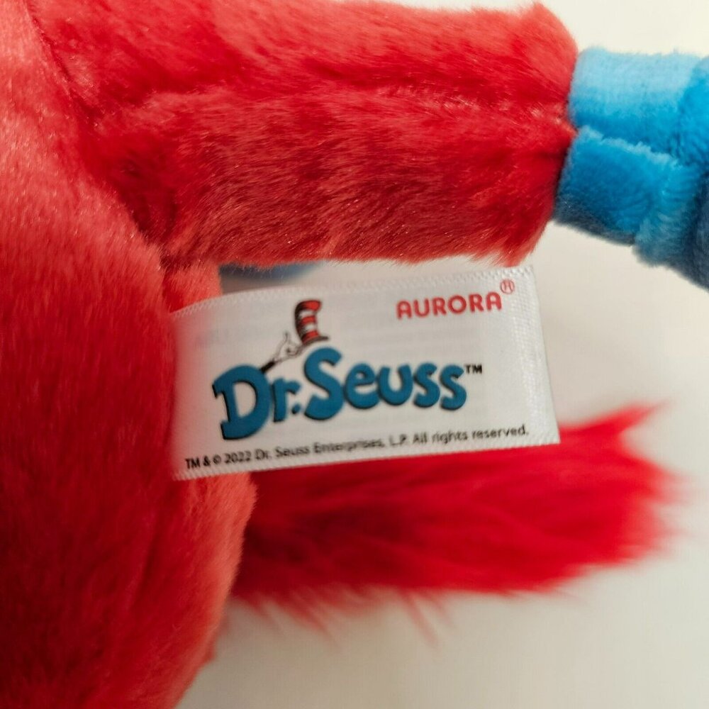 Aurora Dr. Seuss Fox In Socks Plush Red Blue Stuffed Animal Toy - Picture 8 of 10
